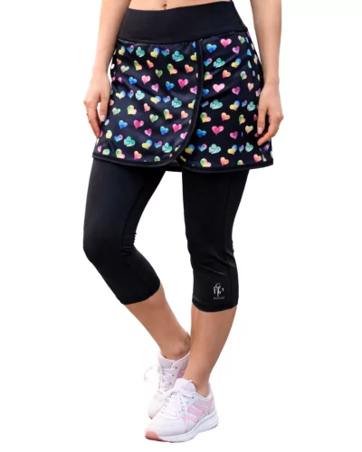 2v1 legíny se sukní srdce